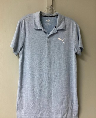Puma Mens Size Small  Golf Polo Short Sleeve Shirt Light Blue Collared