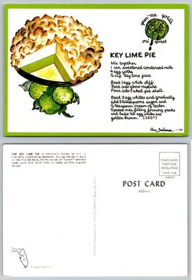Vintage 1983 Florida Key Lime Pie Recipe Postcard Gran'ma Gold's FNC