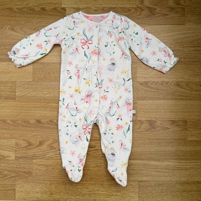 Next Baby Schlafanzug Blumen Feenmuster Langarm Fuß 3-6 Monate 68 cm