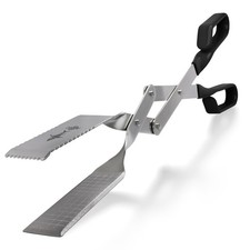 Shark BBQ Grill Tongs - 17 inch Black. Long-Reach Black, Black Steak