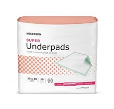 McKesson Super Underpads 30 x 30 Inches Disposable Moderate Absorbency 150 Count