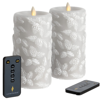Martha Stewart 2-Piece Flameless 6'' Pinecones and Evergreen