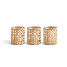 Lumingnon Set of 3 Cane Webbing Candleholders/Vases