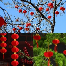 30 PCS Red Lantern Chinese New Year Decorative Mini Spring Festival 4 Set