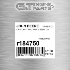 R184750 CAP, CONTROL VALVE SERV ON fits JOHN DEERE (Surplus Open Box)