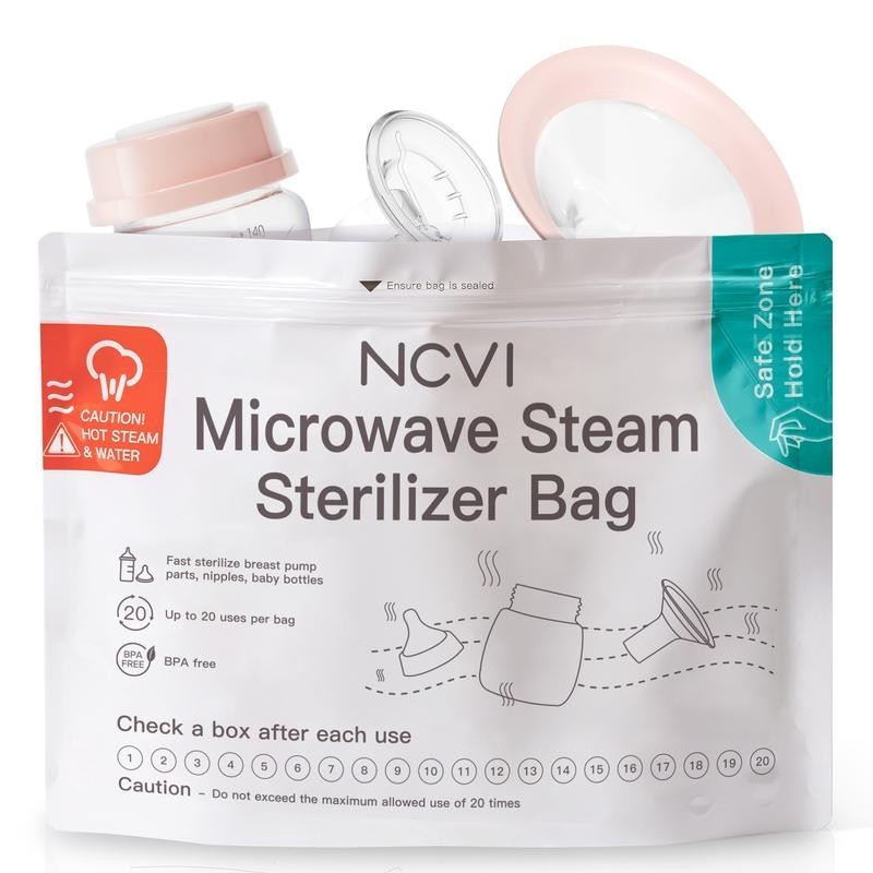 NCVI Microwave Sterilizer Bag for Baby Bottles, Pacifiers, T