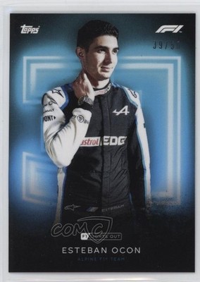 2021 Topps Formula 1 Lights Out On Demand Aqua 39/50 Esteban Ocon mv7