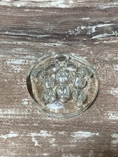 Vintage Heavy Clear Glass 11 Hole Flower Frog 3  
