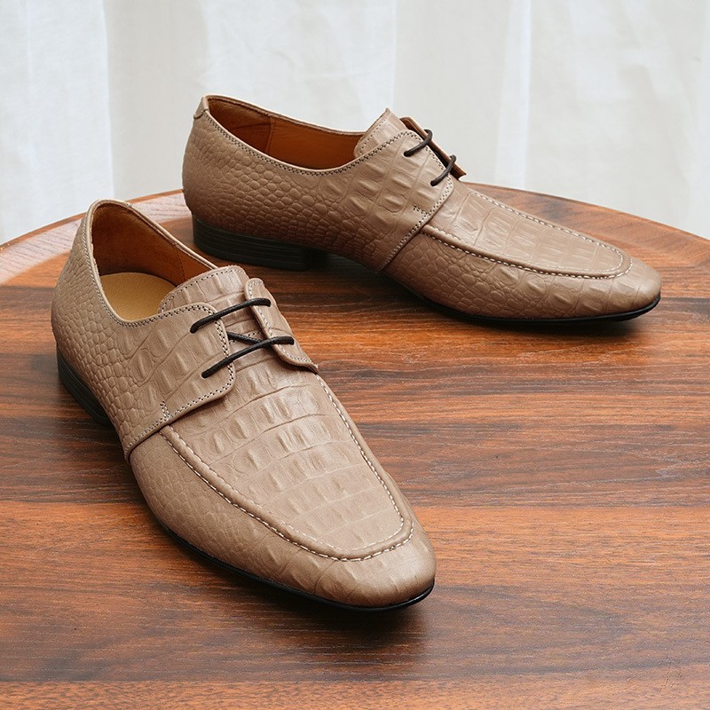 SAOLA Scarpe uomo inglesi vera pelle stringate eleganti formali business stampa coccodrillo tg