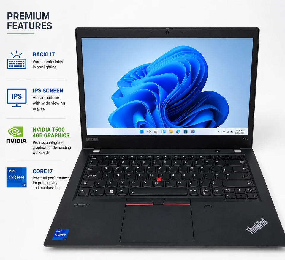 Lenovo ThinkPad P14s G2 · i7-1185G7 · 16GB · 512GB, photo 2 of 5