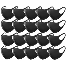 10/20/40 PC Black or White Stretch Face Mask Reusable Washable Breathable