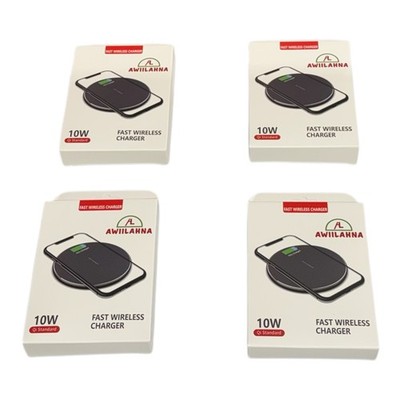 Lot Of 4 Wireless Charging pad 10W For Apple Samsung/ any Qi-Enabled Devices NEW