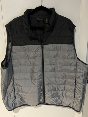 NWT John Bartlett Consensus Full Zip Puffer Vest Gray & Black Men s 2XB