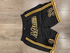 NBA Los Angeles Lakers Kobe Bryant Mamba Shorts Black Yellow Trim 24 8