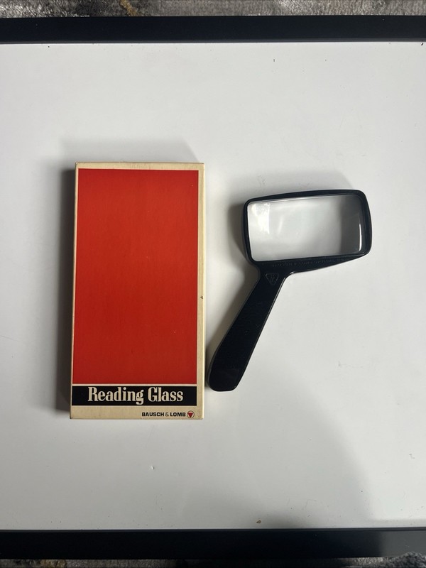 Vintage Hand-Held Bausch & Lomb Rectangular Reader Magnifying Reading Glass