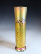 Beautiful Large Lundberg Art Glass Studios Iridescent Vase 1978