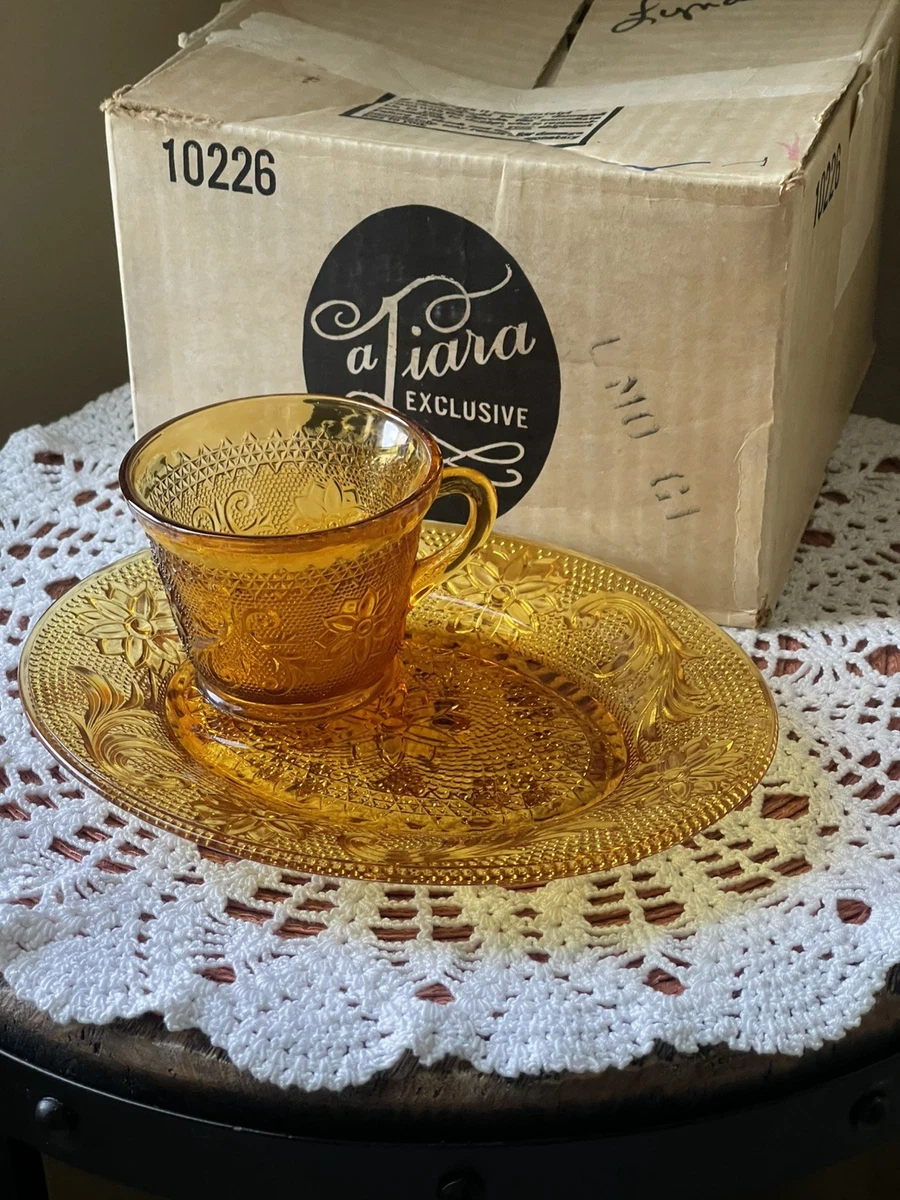 25+ Hazel-Atlas Glass Snack Set In 40s, 50s, 60s Glassware for