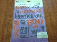 K  COMPANY HALLOWEEN GLITTER Stickers Orange Purple New