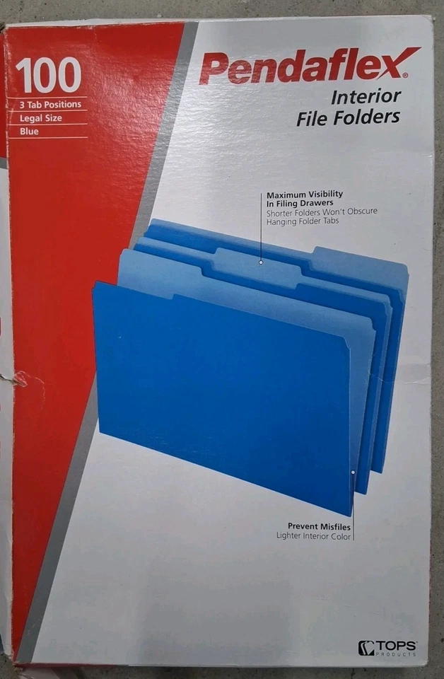 Pendaflex Interior File Folder - Legal 8.5" X 14" 1/3 Tab Cut 100 / - Image 2 of 4