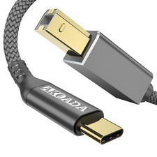 Printer Cable USB B to USB C Printer Cable 5Ft Type B to Type C Cord Compatibl