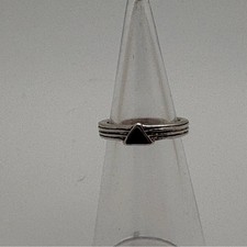 Minimalist Triangle Accent Ring Silver Tone Stackable Band