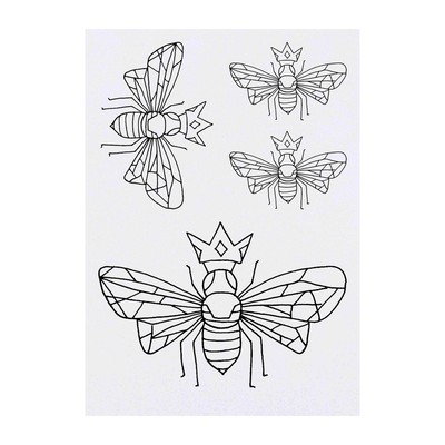 4 x 'Queen Bee' Temporary Tattoos (TO00013611)