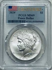 2024 Peace Silver Dollar PCGS MS69 First Strike/Flag Label