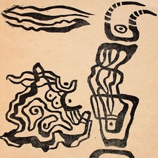 Karl Otto Götz Daphnis and Chloe Woodblock Print 1947 CoBrA Abstract Mythology