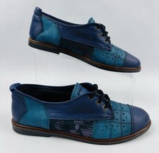 Scarpe stringate vintage Trickers International patchwork blu multi donna 39 Italia