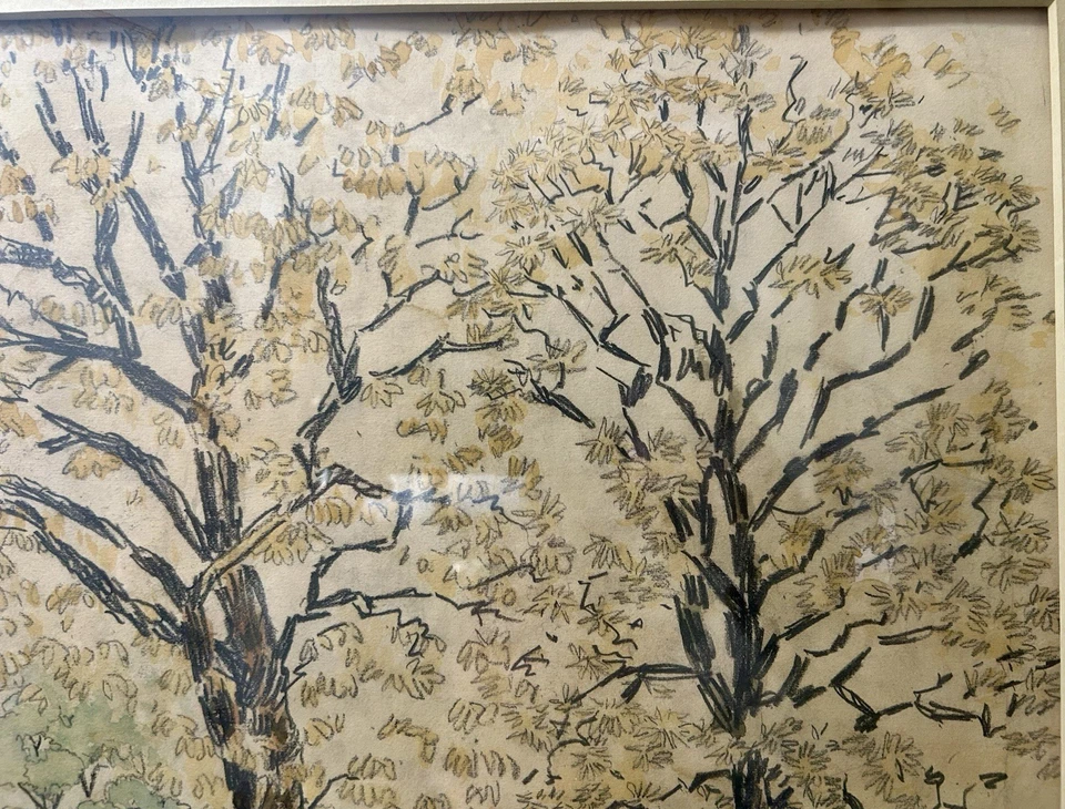 1953 Hand Drawn Colored Pencil Drawing Of 2 Houses Springfield, IL By N.B. Hanes - Image 4 of 4