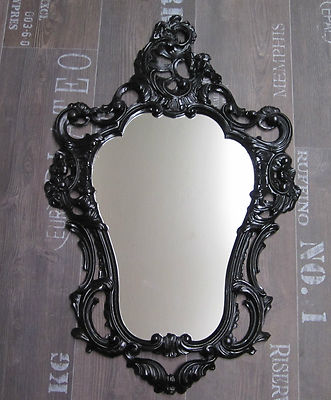 ANTIQUE WANDSPIEGEL Barock WALL MIRROR Gilt White Black Silver Ornate Rokoko 118