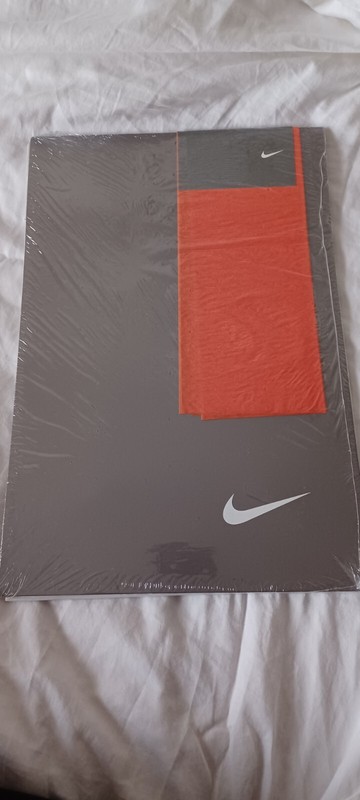NEW NIKE Gift Box Logo Natural Grey Gray 10”x 15” cellophane SEALED for Present