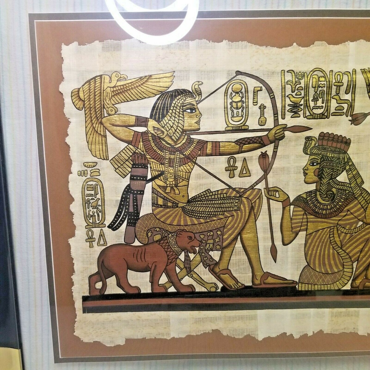 Framed 1980s Franklin Mint Egyptian King Tut Papyrus Institute of