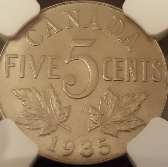 1935 Canada 5 Cent NGC MS62 only 3 graded higher by NGC - Image 2 of 3
