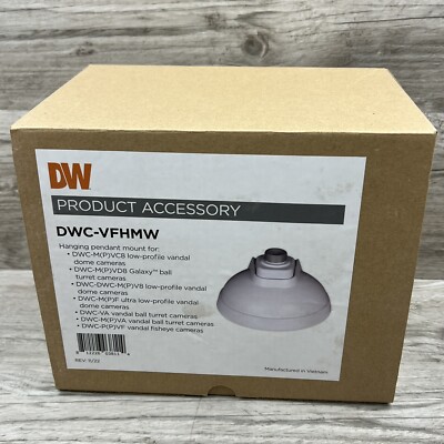 Digital Watchdog #DWC-VFHMW Hanging Pendant Mount White Vandal Dome Cam