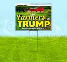 FARMERS FOR TRUMP 18x24 Yard Sign WITH STAKE Corrugated Bandit MAGA ELECTION