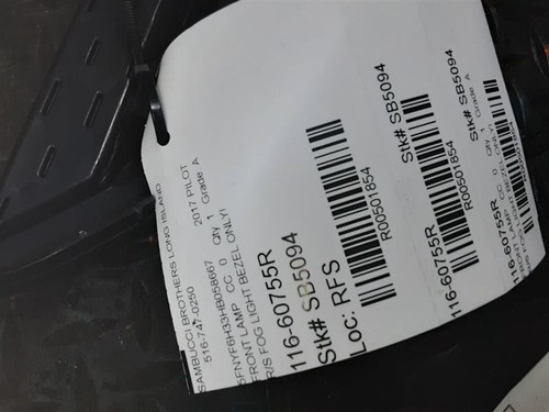 Bisel de luz antiniebla del lado del pasajero Honda Pilot 2016-2018 (montado en parachoques) - Imagen 6 de 12