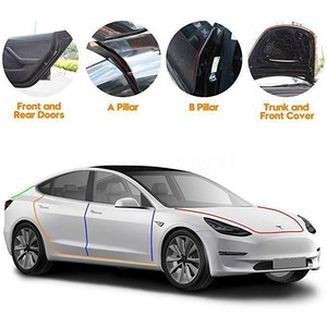 Details About 6pcs Door Seal Soundproof Rubber Draft Seal Strip Wind Noise For Tesla Model S3