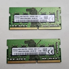 SKhynix Lot (2) 8GB 1Rx8 PC4-3200AA-SA2-11 HMA81GS6CJR8N-XN N0 AC, RAM MEMORY