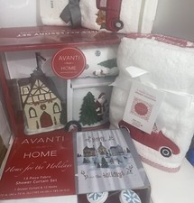 Avanti 8 Piece Christmas Bathroom Set Shower Curtain Set,4 Towels,3pc Sink Set 