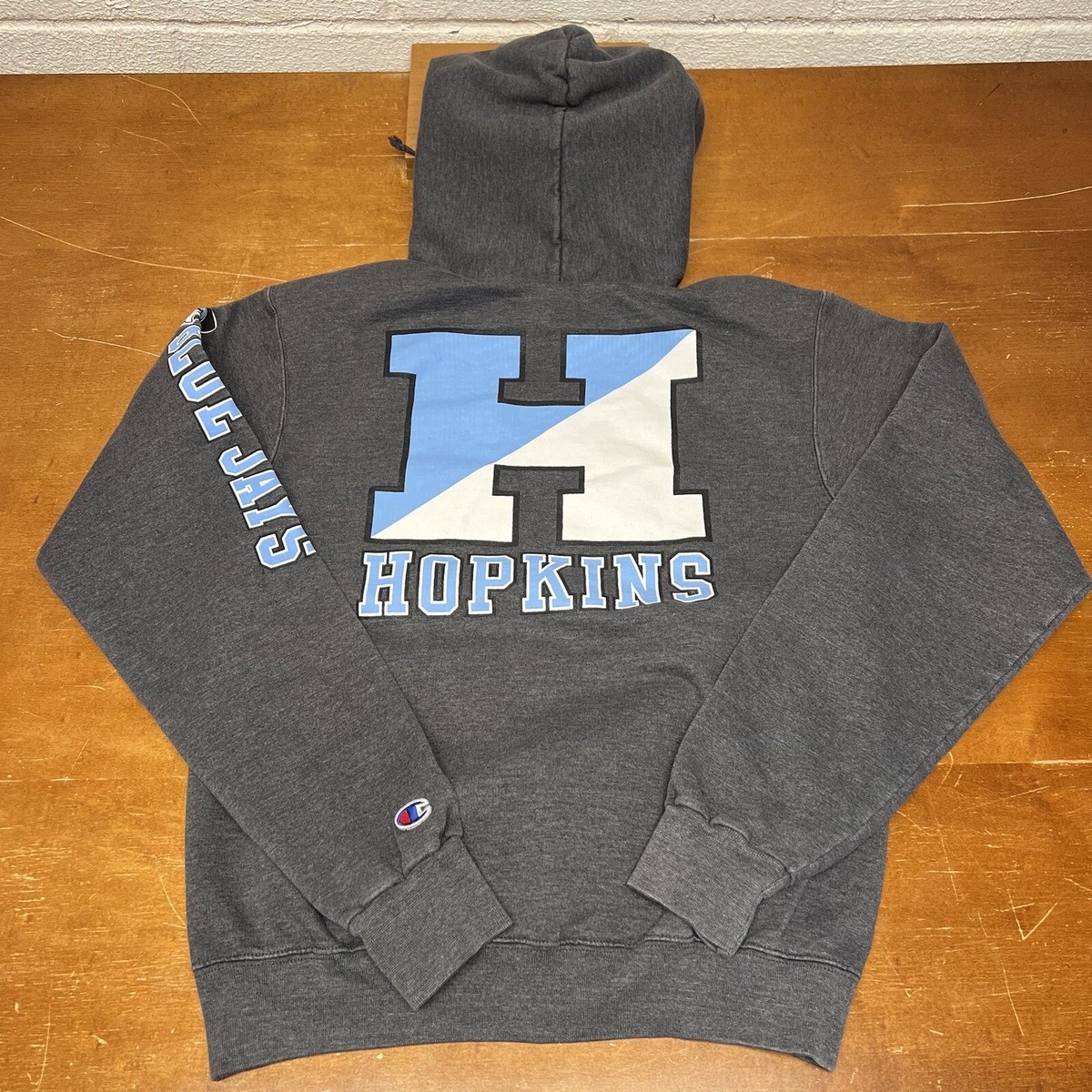 Johns Hopkins Blue Jays Hoodie Mens Small Gray Sweatshirt