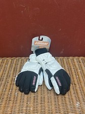 Junior NWT "Gordini" white/blk snow gloves. Size Junior Medium. reg. 29.95