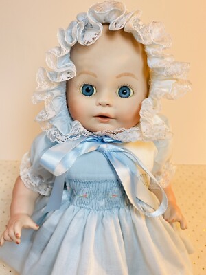 COLLECTIBLE - BABY DOLL. PORCELAIN. Blue outfit | eBay