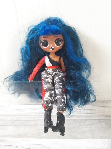 LOL Surprise OMG Fashion Doll Downtown BB Blue Black Hair Checker Lips 10" Tall