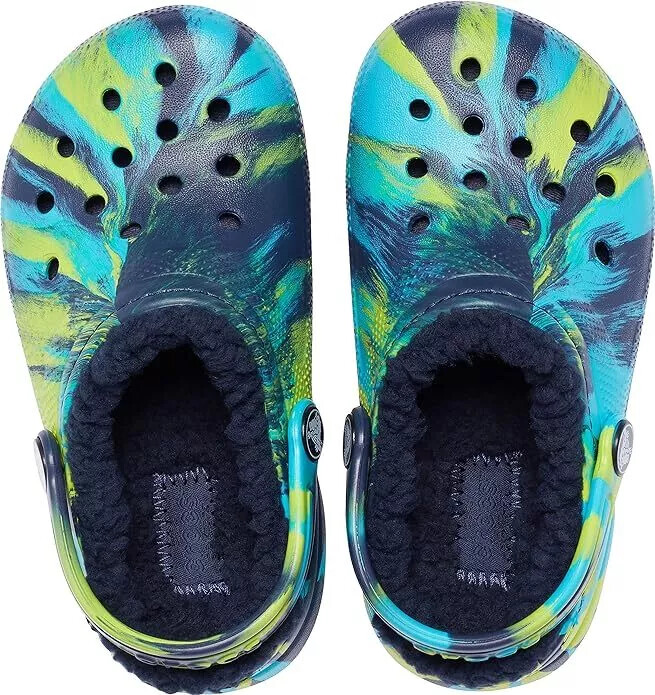 ❇️NWT❇️ Crocs Classic Lined Marbled Clog Classic Lined Glow-in-the-Dark Marbled Clogs – Fuzzy  main image 3