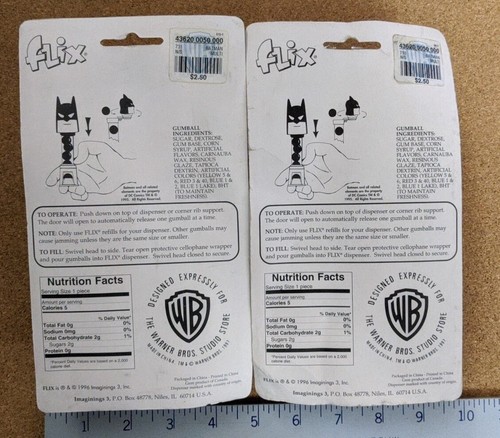Retired Batman & Robin Flix Gumball Machine Candy Dispenser 1995 Lot Of 2 NIB - Picture 4 of 10