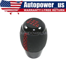 Leather 6 Speed Shift Knob & Boot Cover Combo For 1998-2008 Honda Civic Accord