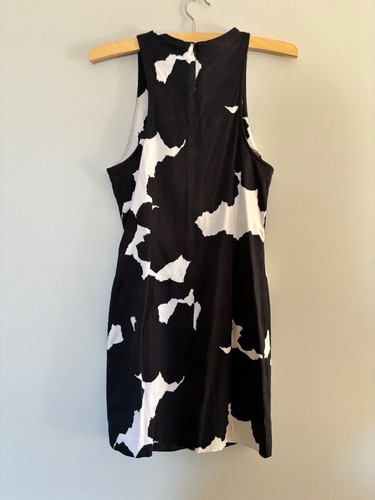 Maurie & Eve Cow Print Dress, Black and White, Size 12, Bodycon Fit, Worn - Picture 2 of 5