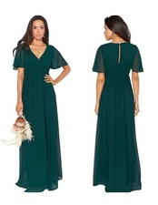 Show Me Your Mumu Size XS Emily Empire Maxi Dress Emerald Green Chiffon NWT