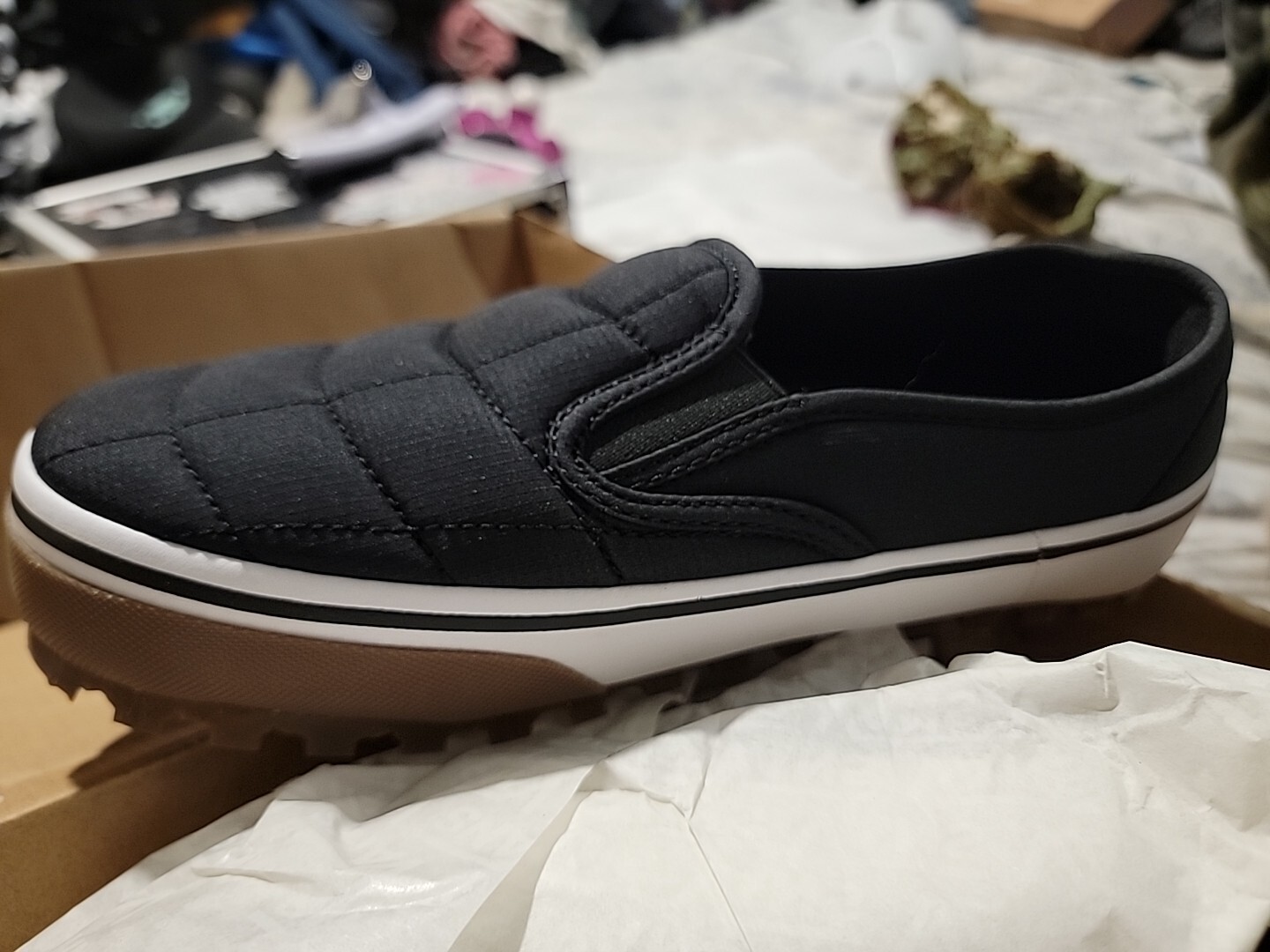 Vans Snow Lodge Quilted Black Slip-On Slippers Size 7 US Men Vansguard-image